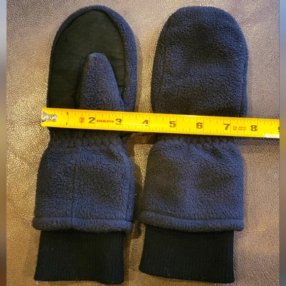 Kids Lands End Black Fleece Mittens - Picture 2 of 5